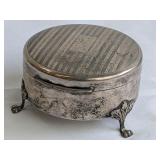 Sterling Footed Jewelry Box by J.K.K. Co