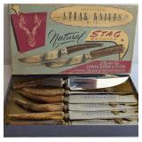 Sheffield SS Knives Stag Antler Handles