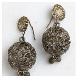 VTG Filigree Ball Drop Earrings