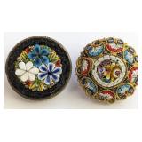 Antique Micro Mosaic Floral Brooches