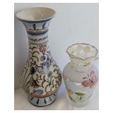 Portuguese Pottery & Butterfly Motif Glass