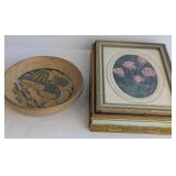 Wood Mushroom Bowl & Rose Print Box