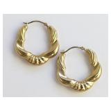 10 K Gold Hoop Earrings