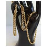 10 K Gold Rope Link Chain Necklace