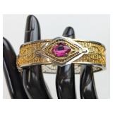 Art Deco Filigree Hinged Bangle