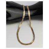 10K tri-colour gold necklace