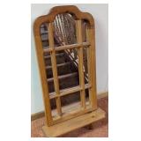 Wood Windowpane Mirror