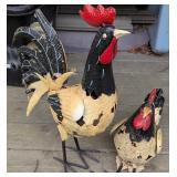 Metal Rustic Garden Roosters