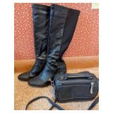 Wedge Boots & Crossbody Handbag