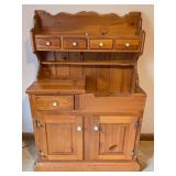 Country Pine Dry Sink Hutch