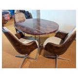 MCM Dining Table & Swivel Bucket Chairs