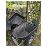 Two garden wheelbarrows