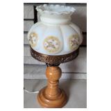 Hurricane-style electric table lamp