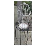 Victorian Birdcage & Metal Stand
