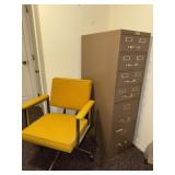 6-Drawer Metal File Cabinet & Chair