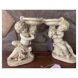 Pair Alexander Backer Cherub Statues
