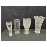 Footed Frosted Crystal Vase