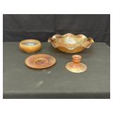 Collection of Marigold Carnival Glass