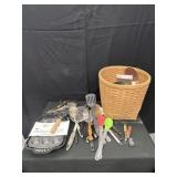 Miscellaneous Kitchen Utensils and Basket