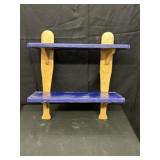 Blue Natural Wood Wall Shelf