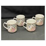 Set of 4 Homco Hexagonal Porcelain Tea Cup