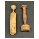 Antique Wooden Kttchen Tater Masher or Pestle