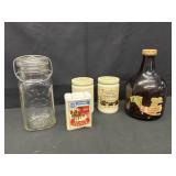 Vintage Atlas Good Luck Mason Jar