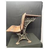 Antique Cast-Iron and Wood School Desk