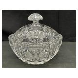 Vintage Clear Press Candy Dish with Flower Pattern