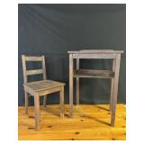 Antique School Desk & Chair