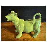 Vintage Green Glazed Cow Craemer