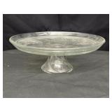 Vintage Jeanette Glass Harp Pattern Pedestal Cake