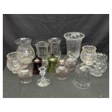 Vintage Glass Candle, Votive adn Inserts