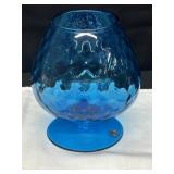 Empoli Blue Optic Hand Blown Art Glass Bowl