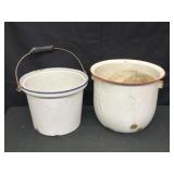 Vintage Enamelware Stock Pot