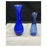Vintage Cobalt Blue Art Glass Vases