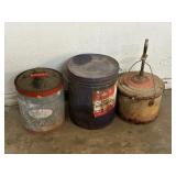 Metal 5 Gallon Fuel Can and Metal Bucket