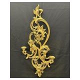 Vintage Syroco Gold Resin 5 Point Wall Sconces