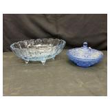 Vintage Indiana Glass Sapphire Carnival Glass