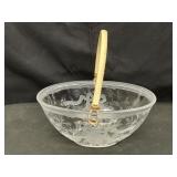 Vintage Clear and Frosted Glass Basket