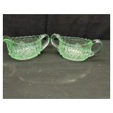 Vintage Grain Uranium Depression Glass Creamer