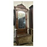 Antique American Oak Hall Tree