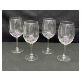 Set of Hand Painted Floral Wine Glasses