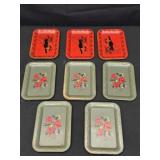 Vintage Hand Painted Tole Metal Trays