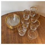Set Italain Gold Brand Crystal Glasses