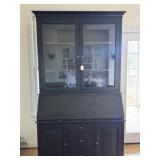 Black Wooden Bookshelf Secretary Desk