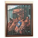 Horses in Starting Gate by Crute