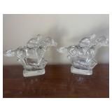 Horse & Jockey Lead Crystal Bookends