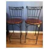 2 Wrought Iron Bar Stools