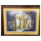 Large Beautiful Watercolor Painting In Frame